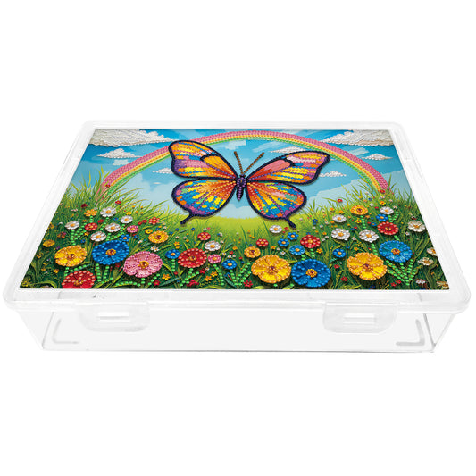 DIY Rainbow Butterfly Pattern Diamond Painting Kit Storage Boxr for Adult Beginn