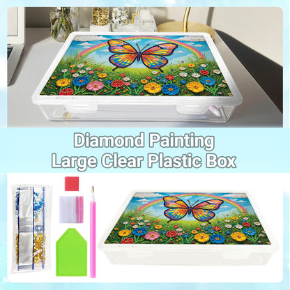 DIY Rainbow Butterfly Pattern Diamond Painting Kit Storage Boxr for Adult Beginn
