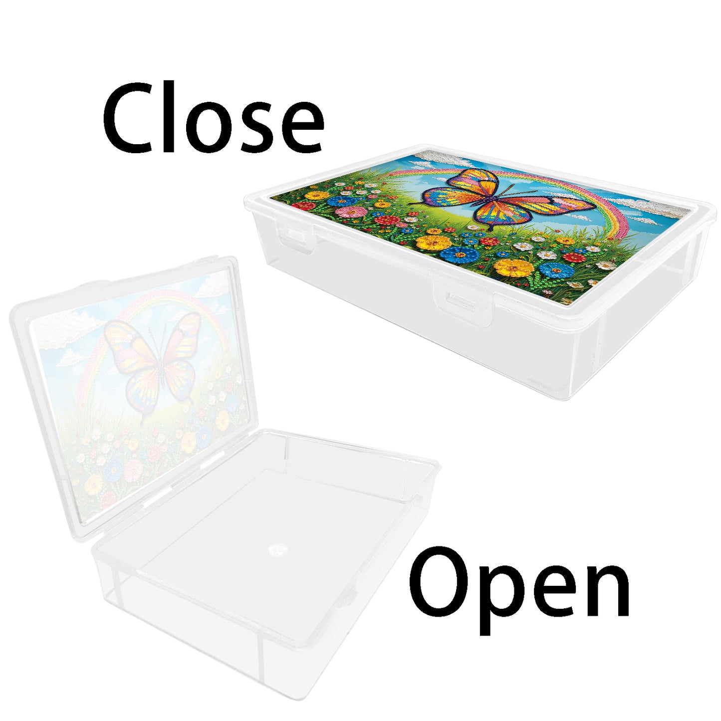 DIY Rainbow Butterfly Pattern Diamond Painting Kit Storage Boxr for Adult Beginn