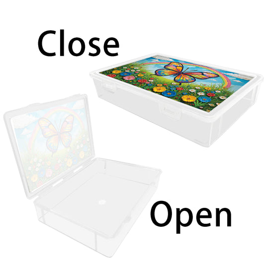 DIY Rainbow Butterfly Pattern Diamond Painting Kit Storage Boxr for Adult Beginn