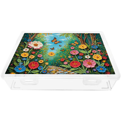 5D DIY Garden Path Pattern Diamond Painting Kit Storage Box for Adults Beginners