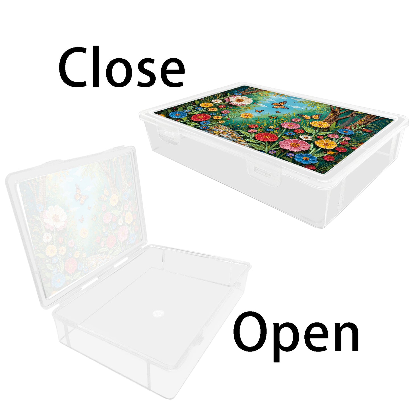 5D DIY Garden Path Pattern Diamond Painting Kit Storage Box for Adults Beginners