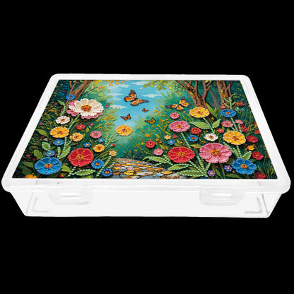 5D DIY Garden Path Pattern Diamond Painting Kit Storage Box for Adults Beginners