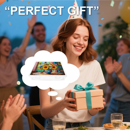 DIY Sunflower Vase Pattern Diamond Painting Kit Storage Box for Adults Beginners