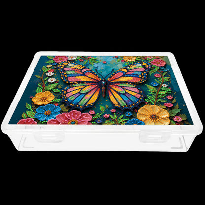 5D DIY Butterfly Pattern Diamond Painting Kit Storage Box for Adults Beginners