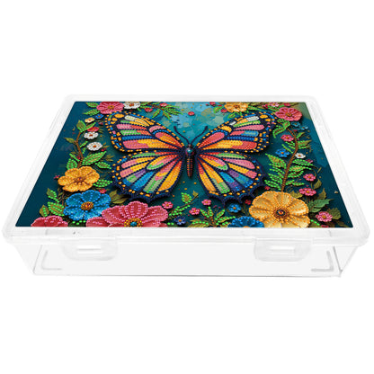 5D DIY Butterfly Pattern Diamond Painting Kit Storage Box for Adults Beginners