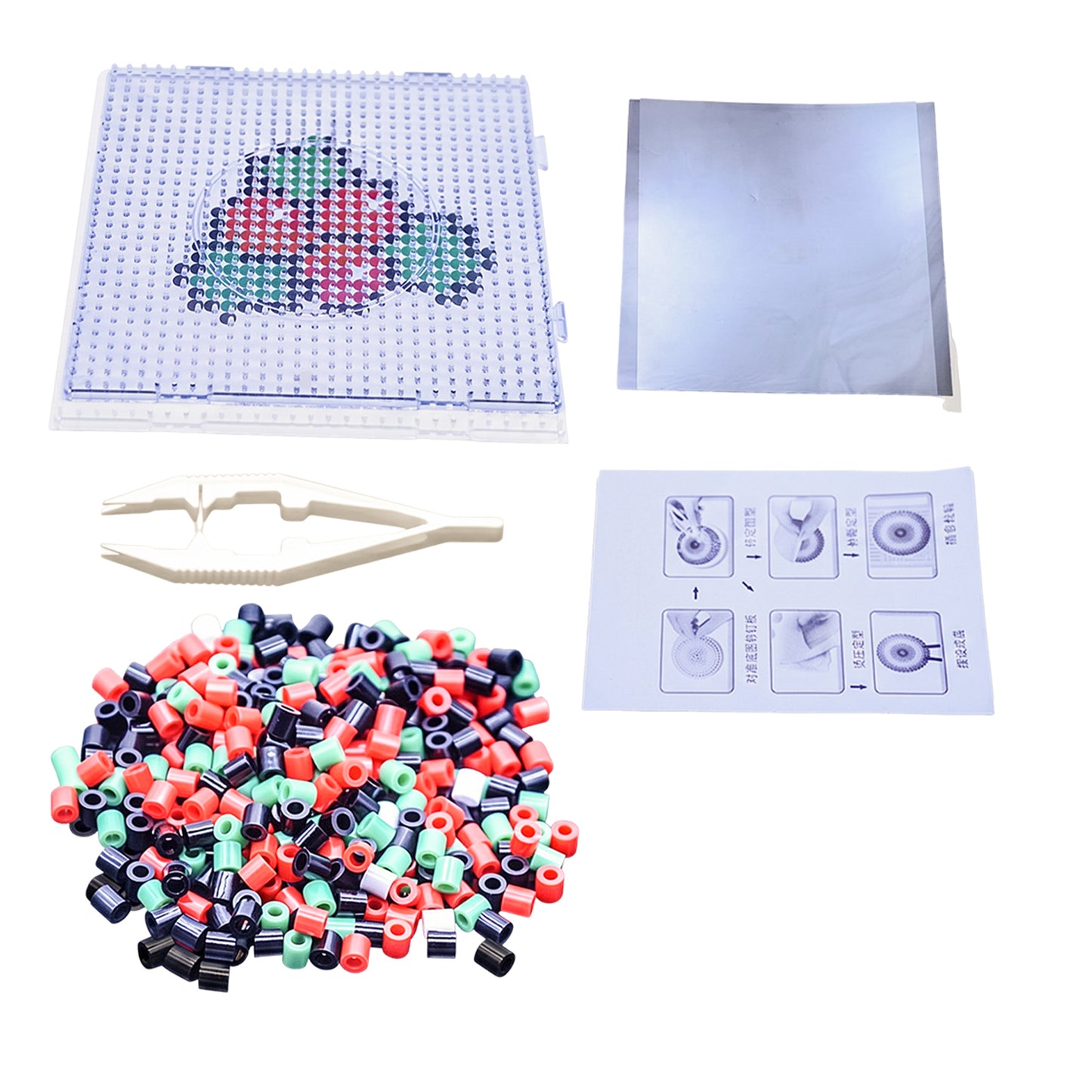 Christmas Cherry DIY 5mm Fuse Beads Kit Including Pegboards and Ironing Paper Melty Beads Set Safety