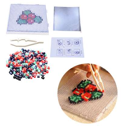 Christmas Cherry DIY 5mm Fuse Beads Kit Including Pegboards and Ironing Paper Melty Beads Set Safety