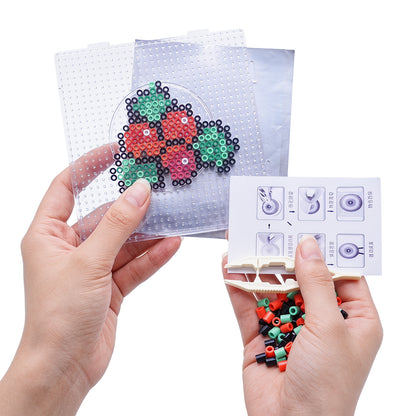 Christmas Cherry DIY 5mm Fuse Beads Kit Including Pegboards and Ironing Paper Melty Beads Set Safety