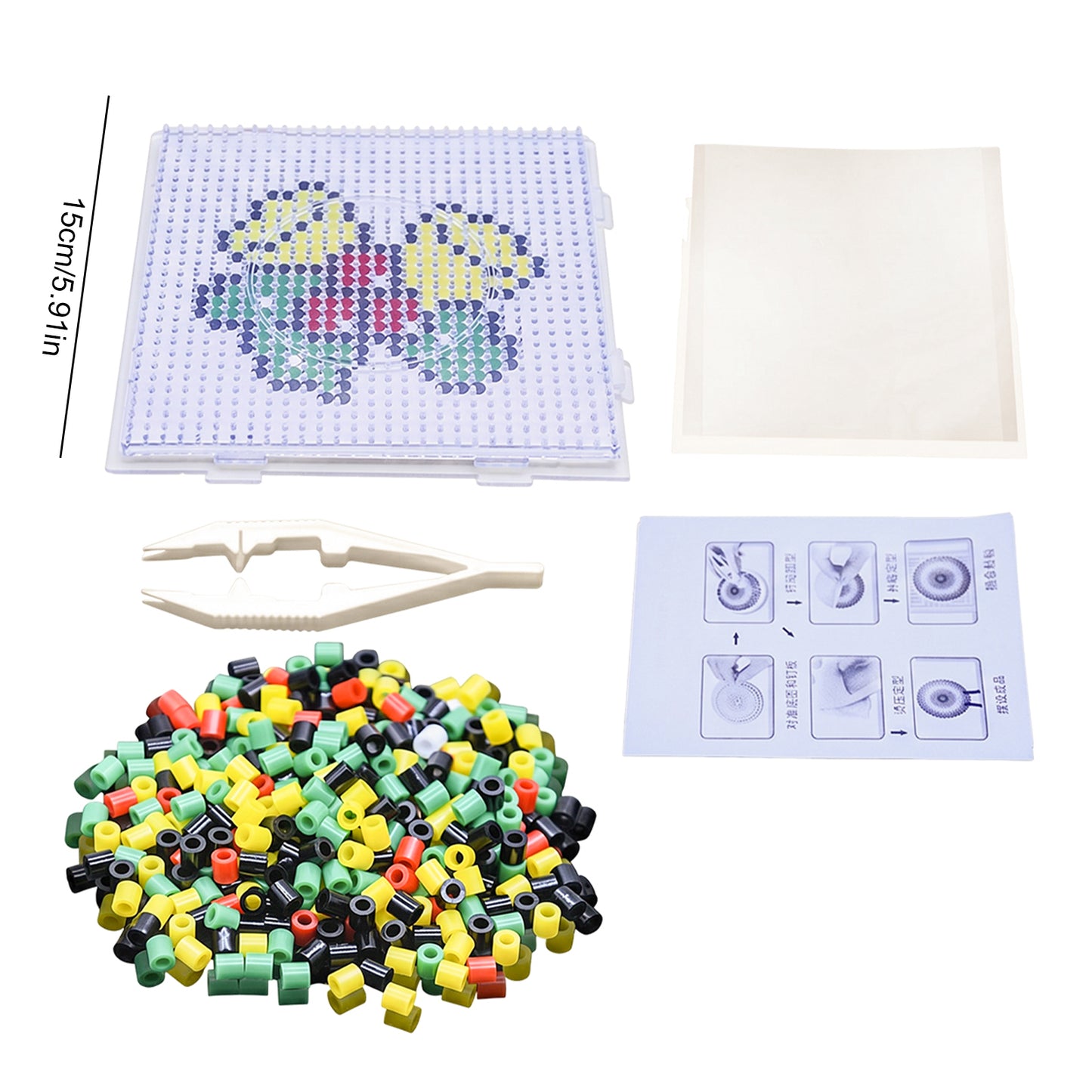 Christmas Bell DIY 5mm Fuse Beads Kit Including Pegboards and Ironing Paper Melty Beads Set Safety