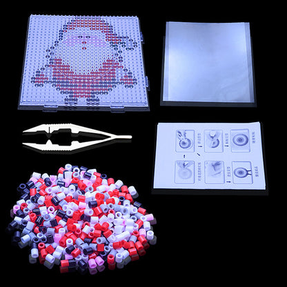 Christmas Santa Claus DIY 5mm Fuse Beads Kit Including Pegboards and Ironing Paper Melty Beads Set Safety