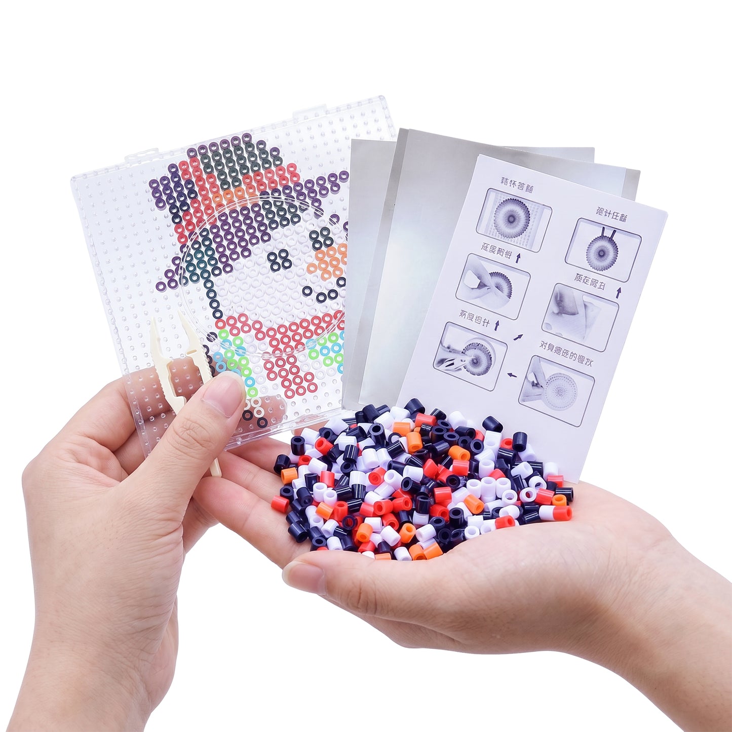 Christmas Snowman DIY 5mm Fuse Beads Kit Including Pegboards and Ironing Paper Melty Beads Set Safety