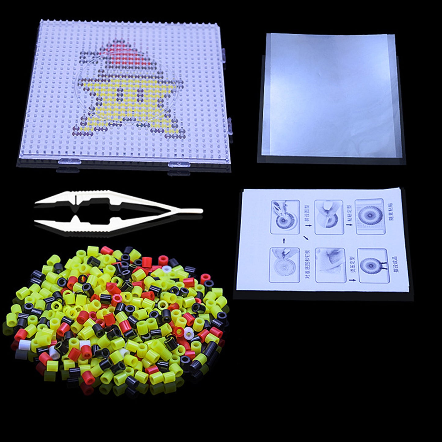 Christmas Five-pointed DIY 5mm Fuse Beads Kit Including Pegboards and Ironing Paper Melty Beads Set Safety