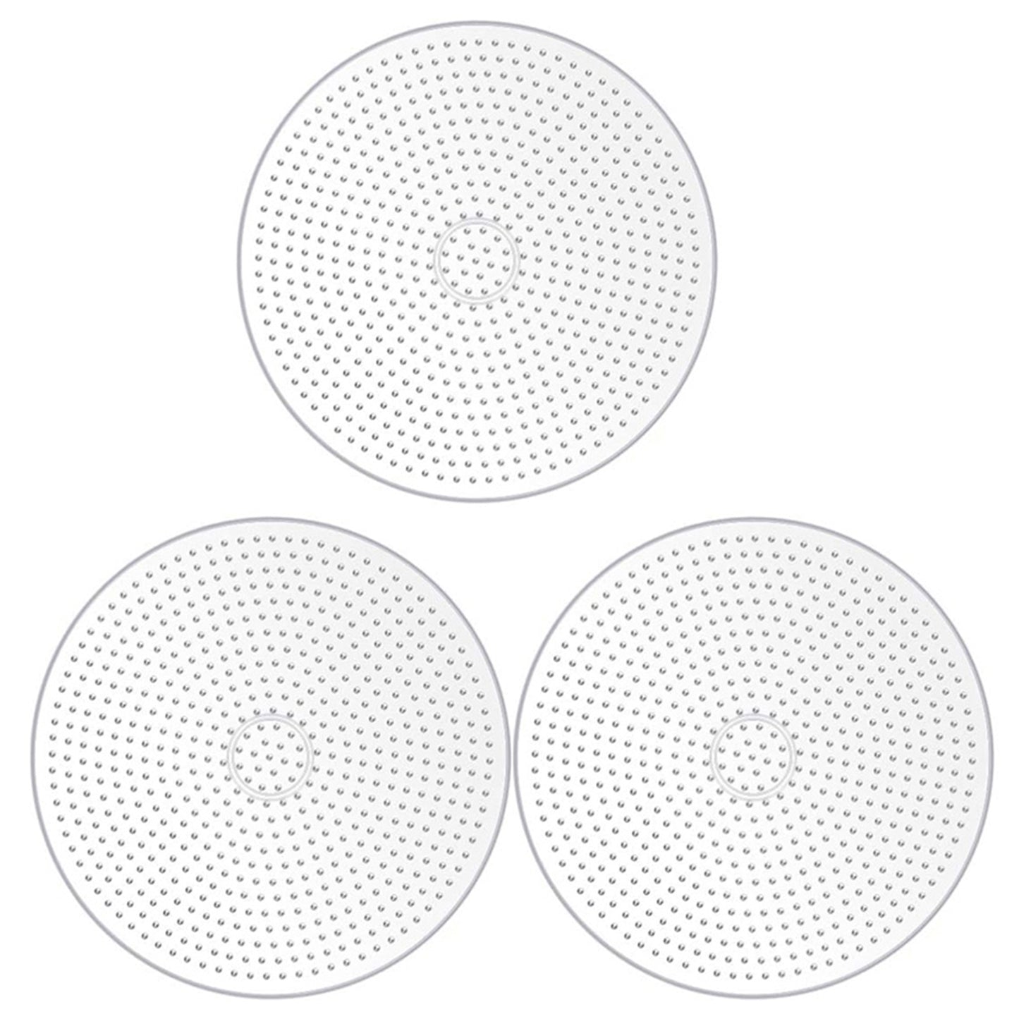 3Pcs 5mm Fuse Beads Boards High Temperature Resistance Large Clear Pegboards Kits Easy To Clean(Round)