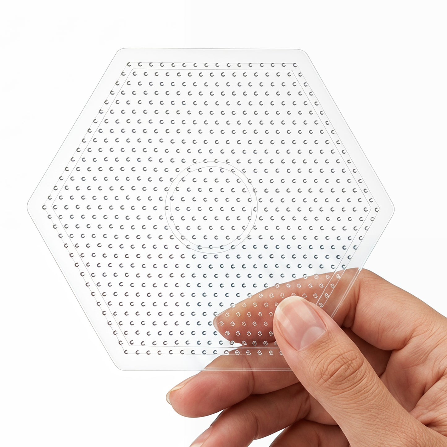 3Pcs 5mm Fuse Beads Boards High Temperature Resistance Large Clear Pegboards Kits Easy To Clean(Hexagon)