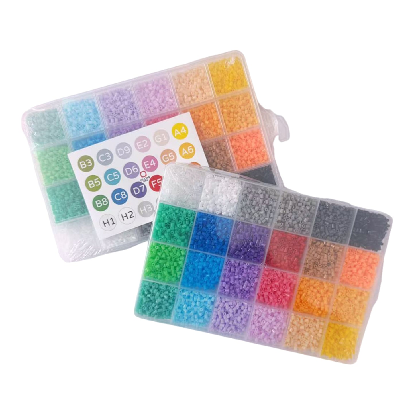 20 Colors 5mm Melty Beads Craft Kit Beginner-Friendly Iron Beads DIY Set with Color Label Pixel Art Beads Kit Ideal(Basic Rainbow Color Fuse Beads Set)