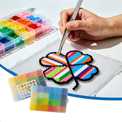 20 Colors 5mm Melty Beads Craft Kit Beginner-Friendly Iron Beads DIY Set with Color Label Pixel Art Beads Kit Ideal(Fresh Pastel Color Fuse Beads Set)
