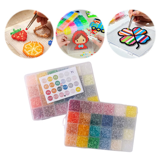 20 Colors 5mm Melty Beads Craft Kit Beginner-Friendly Iron Beads DIY Set with Color Label Pixel Art Beads Kit Ideal(Vintage Deep Tone Fuse Beads Set)