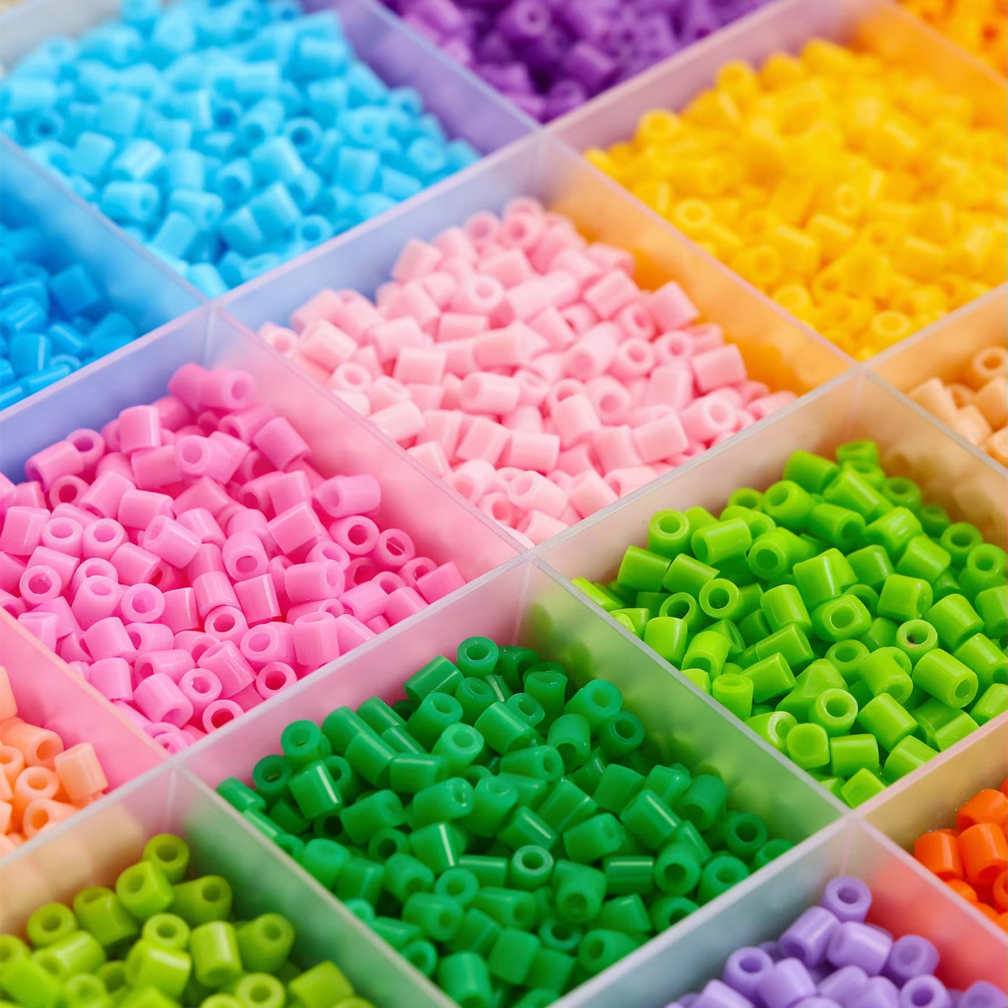 20 Colors 5mm Melty Beads Craft Kit Beginner-Friendly Iron Beads DIY Set with Color Label Pixel Art Beads Kit Ideal(Cream Light Tone Fuse Beads Set)