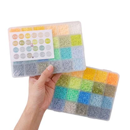 20 Colors 5mm Melty Beads Craft Kit Beginner-Friendly Iron Beads DIY Set with Color Label Pixel Art Beads Kit Ideal(Morandi Gray Tone Fuse Beads Set)