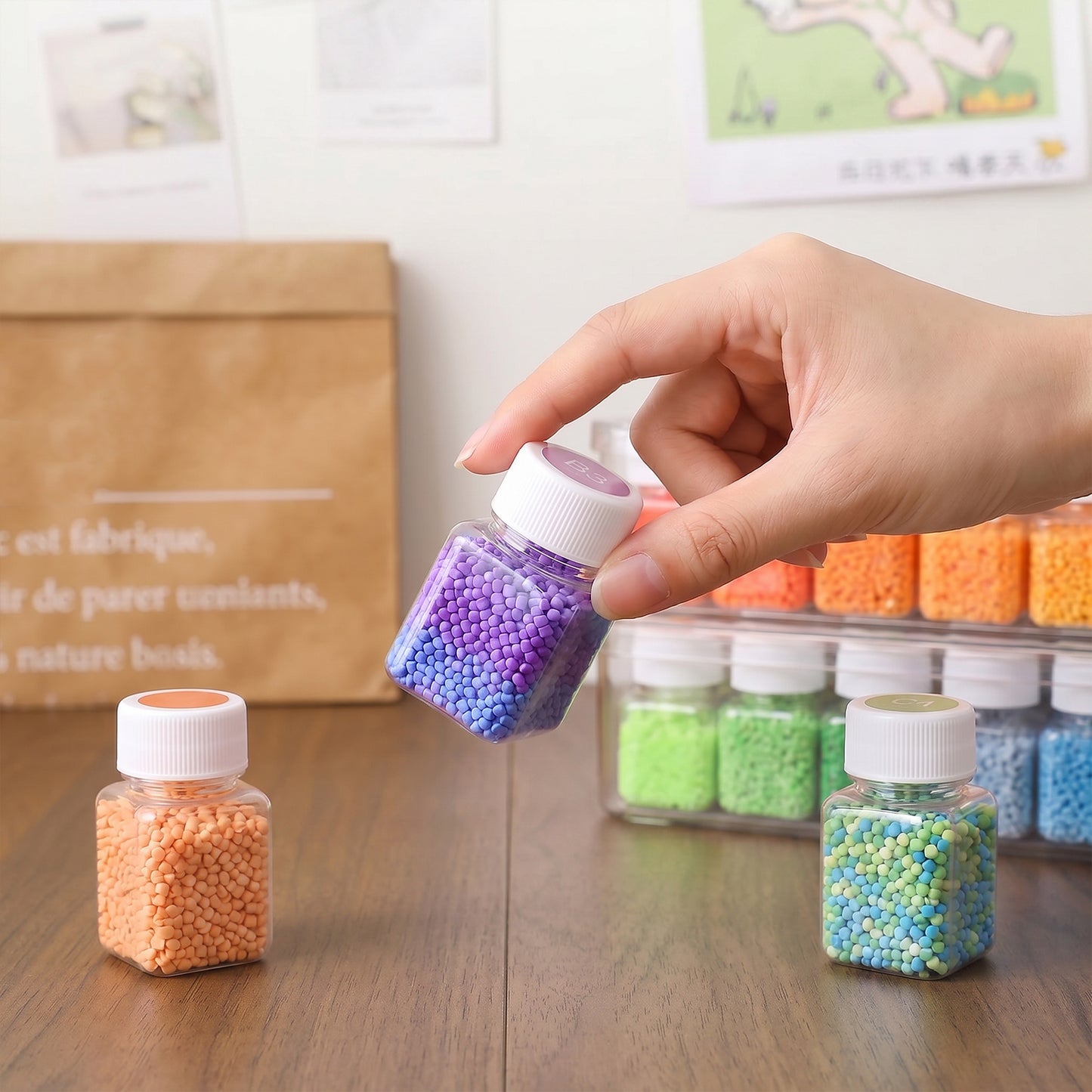 54 Grids Portable Diamond Art Painting Organizer Box Stackable Mini Clear Dimond Storage Containers Boxes with Screw Lids and Rectangle Box