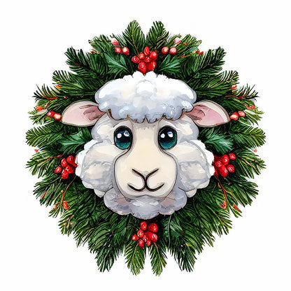 Small Animal Wreath Sheep - Full Round Drill Diamond Painting 30*30CM
