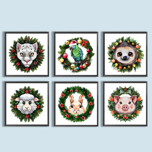 Small Animal Wreath Sheep - Full Round Drill Diamond Painting 30*30CM