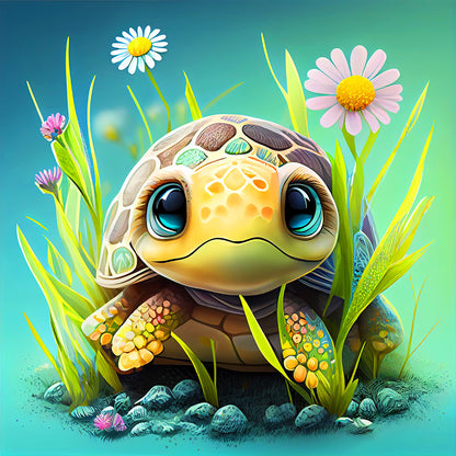 Crawling Turtle - Full Round Drill Diamond Painting 30*30CM