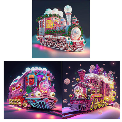 Lantern Train 30*30CM(Canvas) Special Shaped Drill Diamond Painting