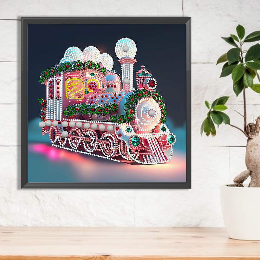 Lantern Train 30*30CM(Canvas) Special Shaped Drill Diamond Painting