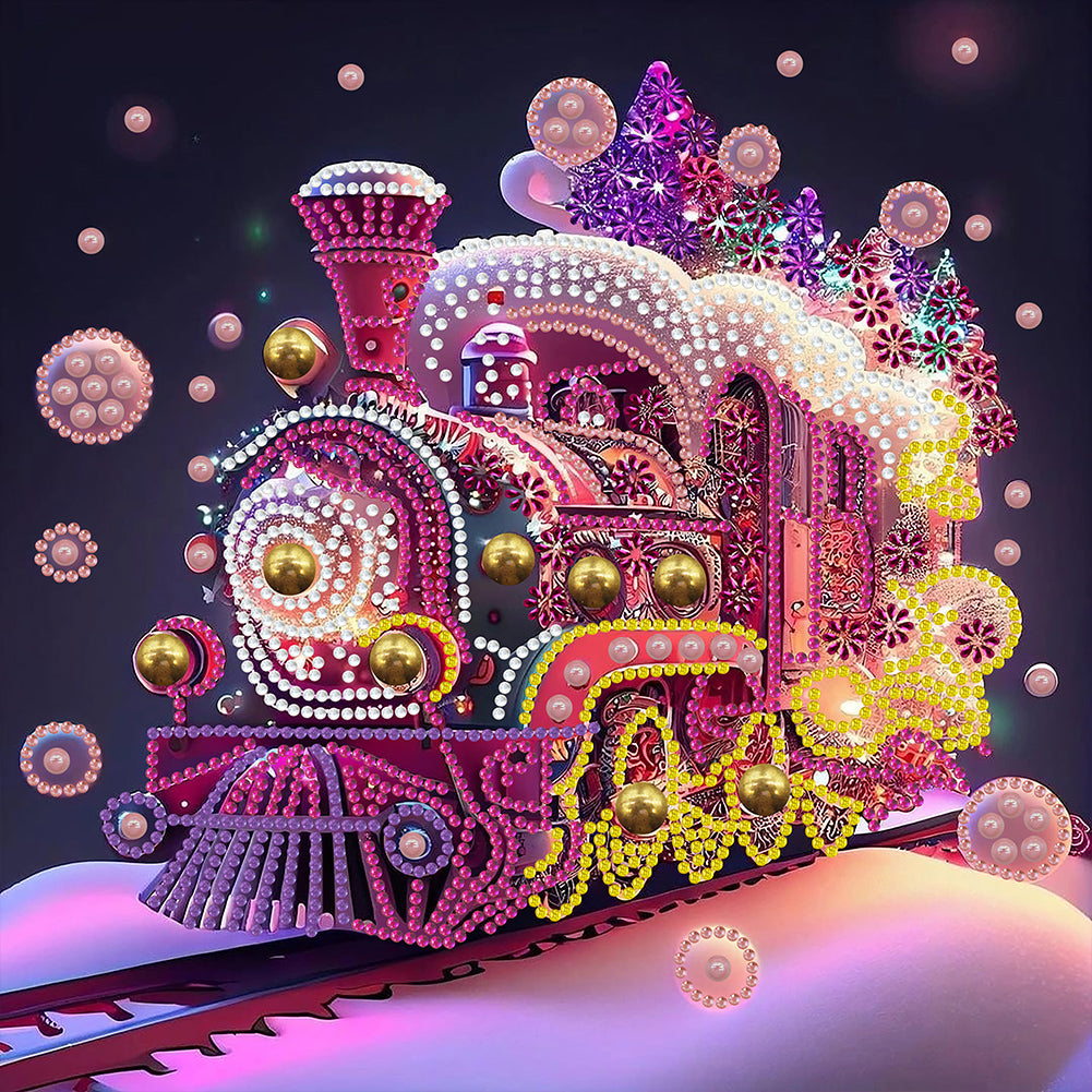 Lantern Train 30*30CM(Canvas) Special Shaped Drill Diamond Painting