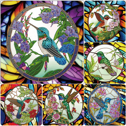 Hummingbird Glass Painting - Special Shaped Drill Diamond Painting 30*30CM
