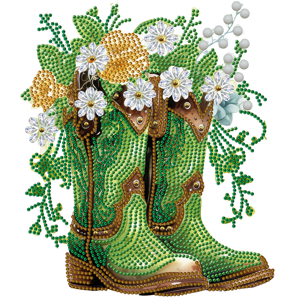 Retro Nostalgic Boots - Special Shaped Drill Diamond Painting 30*30CM