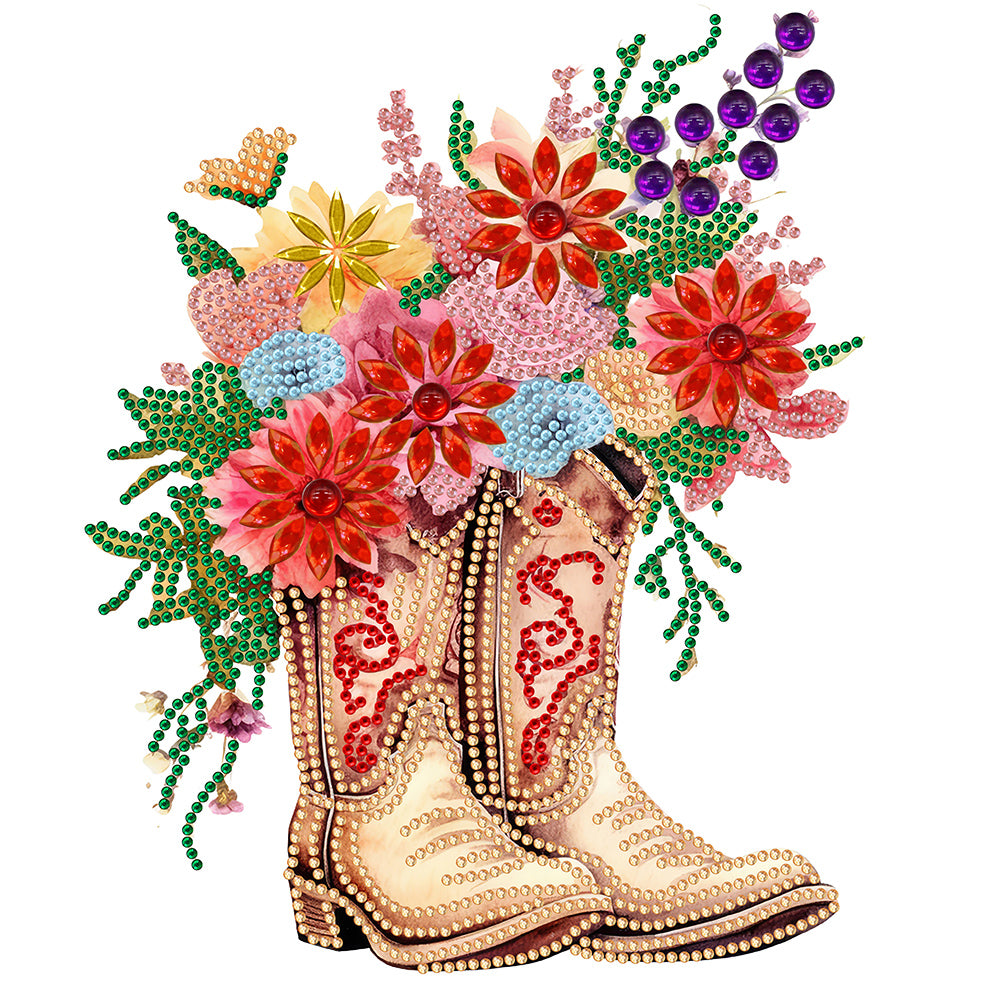 Retro Nostalgic Boots - Special Shaped Drill Diamond Painting 30*30CM