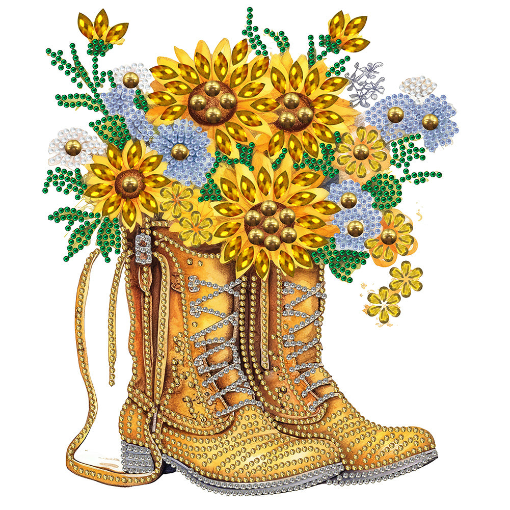 Retro Nostalgic Boots - Special Shaped Drill Diamond Painting 30*30CM