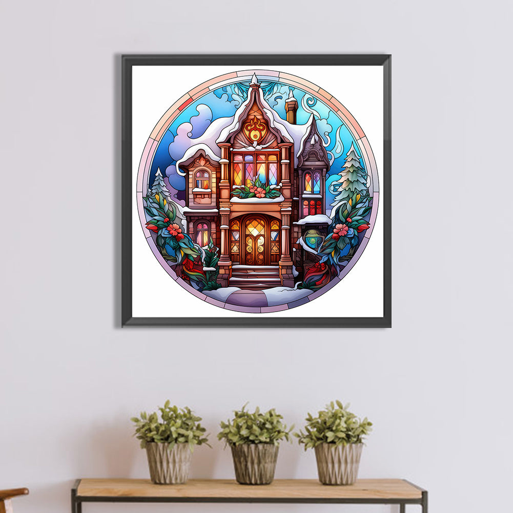 Christmas Glass Painting - Full Round Drill Diamond Painting 30*30CM