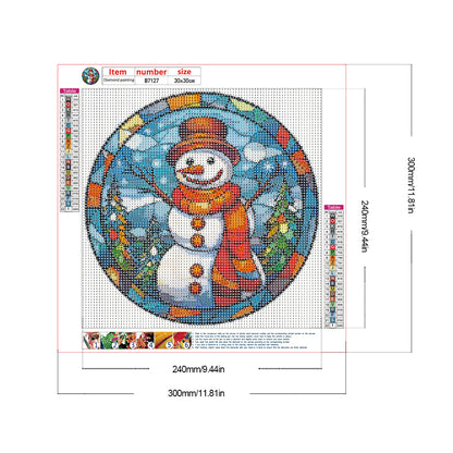 Christmas Glass Painting - Full Round Drill Diamond Painting 30*30CM