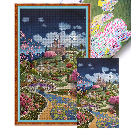 Castle Garden - 11CT Stamped Cross Stitch 50*80CM