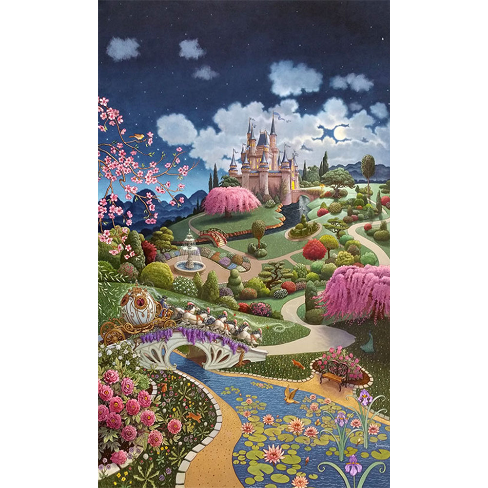 Castle Garden - 11CT Stamped Cross Stitch 50*80CM