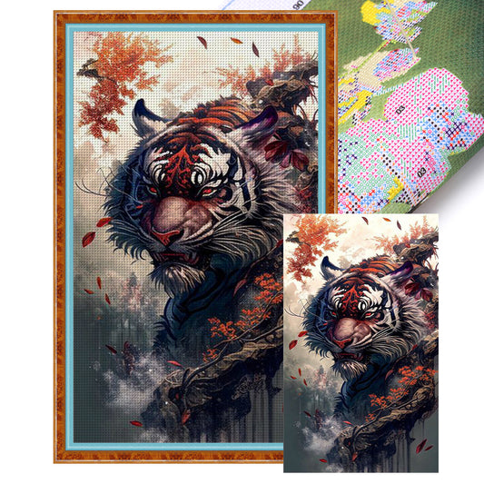 Tiger - 11CT Stamped Cross Stitch 50*87CM