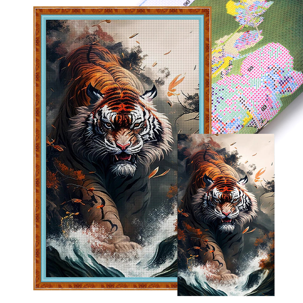 Tiger - 11CT Stamped Cross Stitch 50*90CM