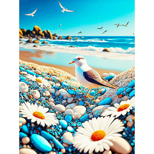 Seagulls On The Beach - Full Round Drill Diamond Painting 30*40CM