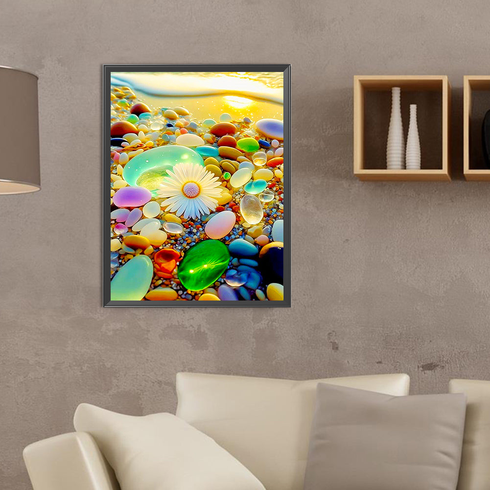 Colored Stones By The Sea - Full Round Drill Diamond Painting 30*40CM