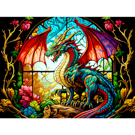 Glass Dragon - Full Round Drill Diamond Painting 40*30CM