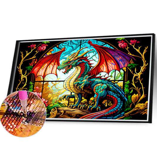 Glass Dragon - Full Round Drill Diamond Painting 40*30CM