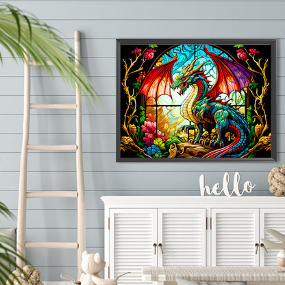 Glass Dragon - Full Round Drill Diamond Painting 40*30CM
