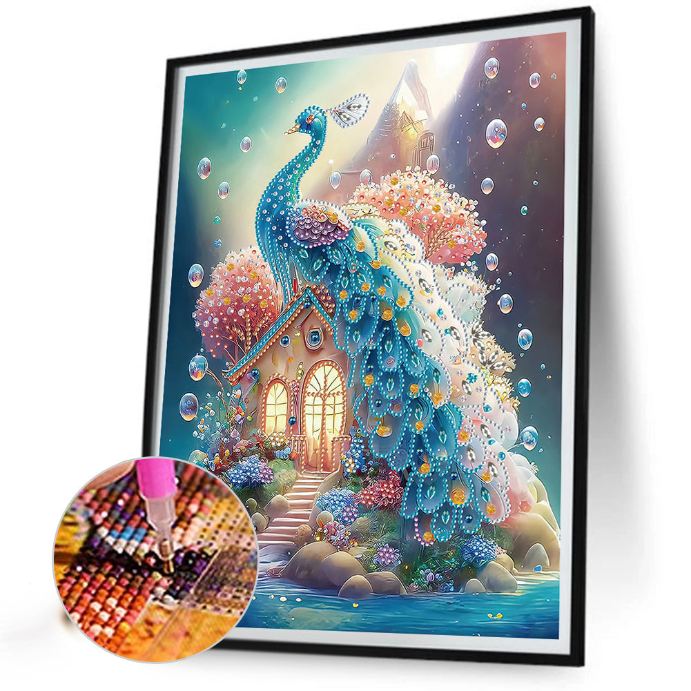 Fantasy Peacock - Special Shaped Drill Diamond Painting 30*40CM
