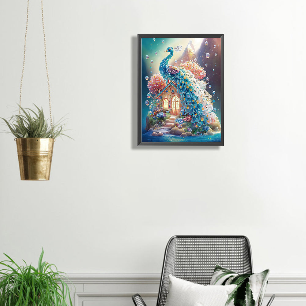 Fantasy Peacock - Special Shaped Drill Diamond Painting 30*40CM