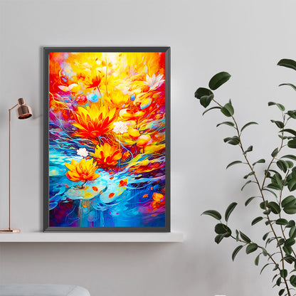 Red Lotus - Full Round Drill Diamond Painting 40*60CM