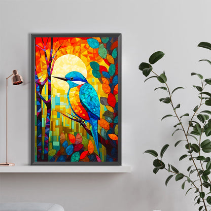 High Saturation Glass Painting Kingfisher - Full Round Drill Diamond Painting 40*60CM